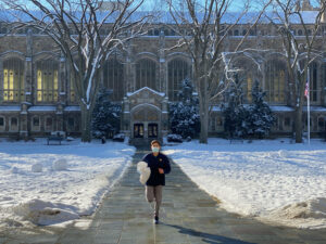 Brian plogging around campus.