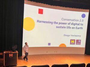 Dr. Verissimo presenting his talk at Flint Sustainability Week.