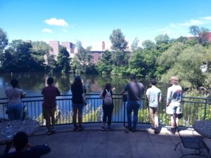 CLC Fellows looking at the fish pass in Traverse City