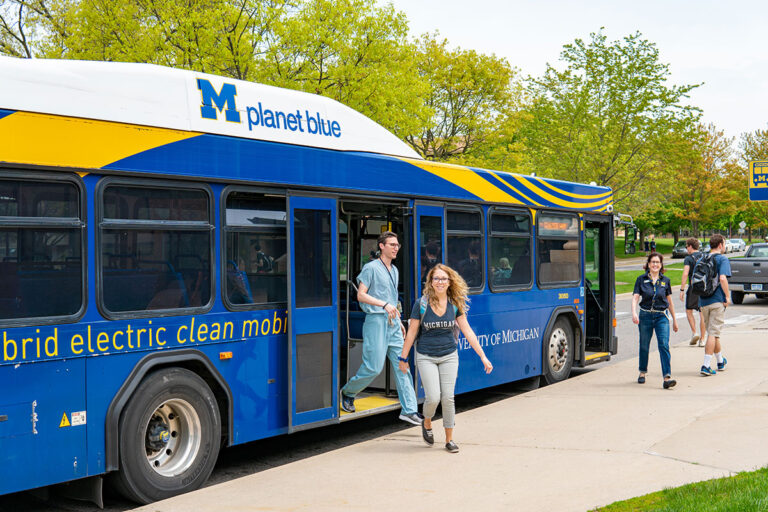 Michigan hybrid campus bus