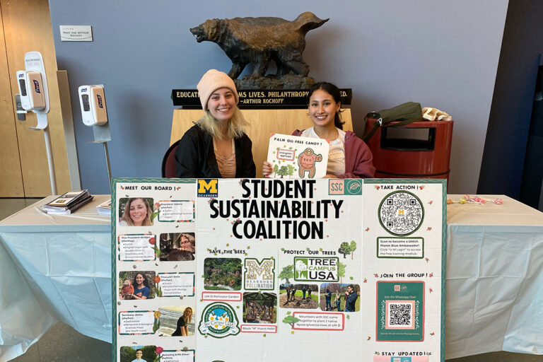 Student Sustainability Coalition table at sustainability fair