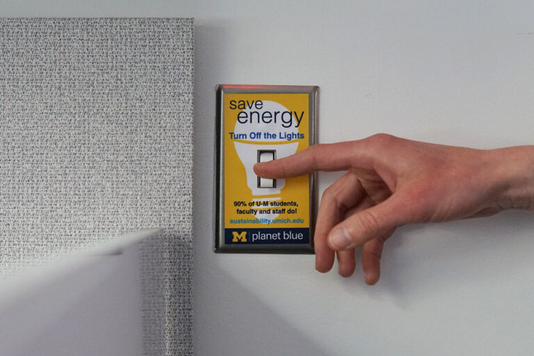 Save energy by turning off lights when not needed