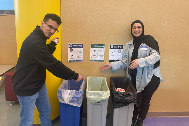 Zero-Waste volunteers demonstrating proper waste disposal